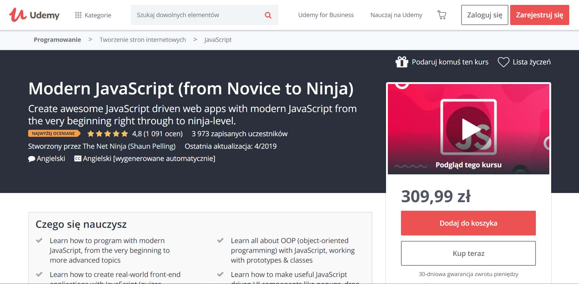 Udemy - nowoczesne JavaScript